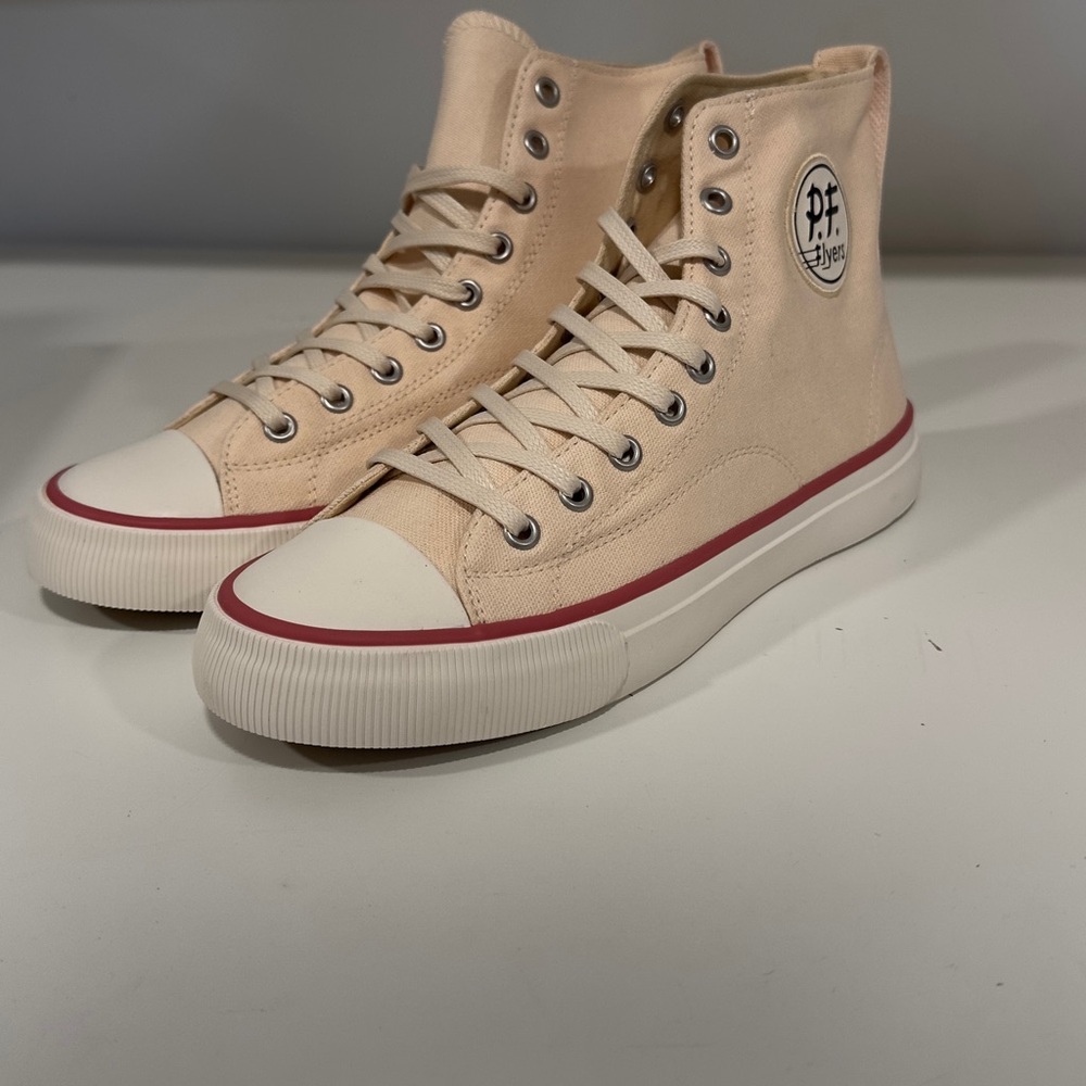 P.F. Flyers unisex Beige High-Top Sneakers - Picture 4 of 5